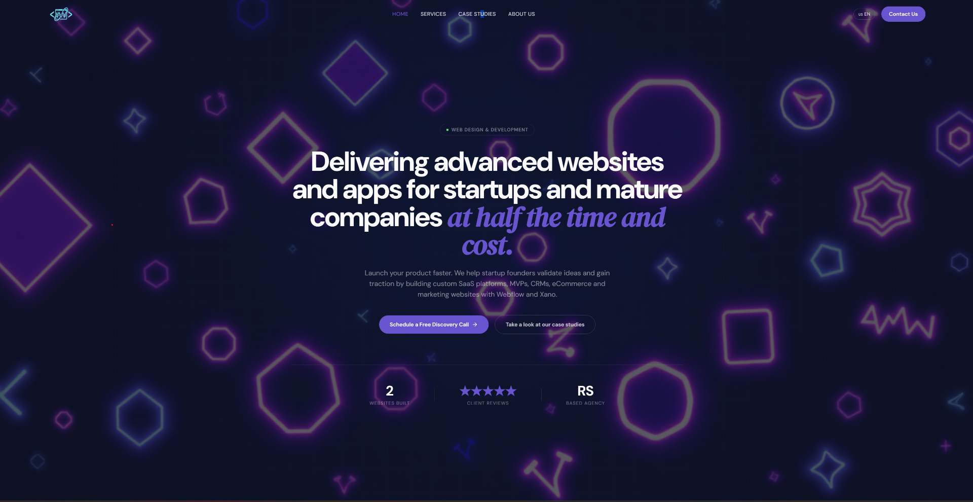 Screenshot of webstudionn.com — Personal agency-style website